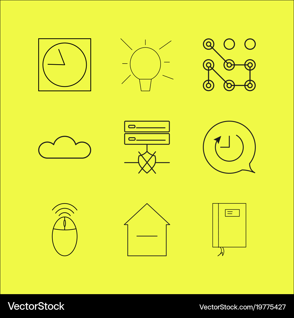 Web linear icon set simple outline icons Vector Image