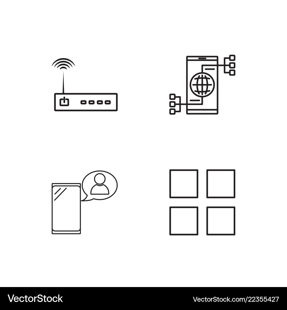 Web simple outlined icons set Web simple outlined icons set Vector Image