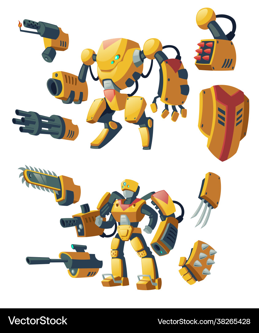 Androids robots cyborg humanoids Vector Image