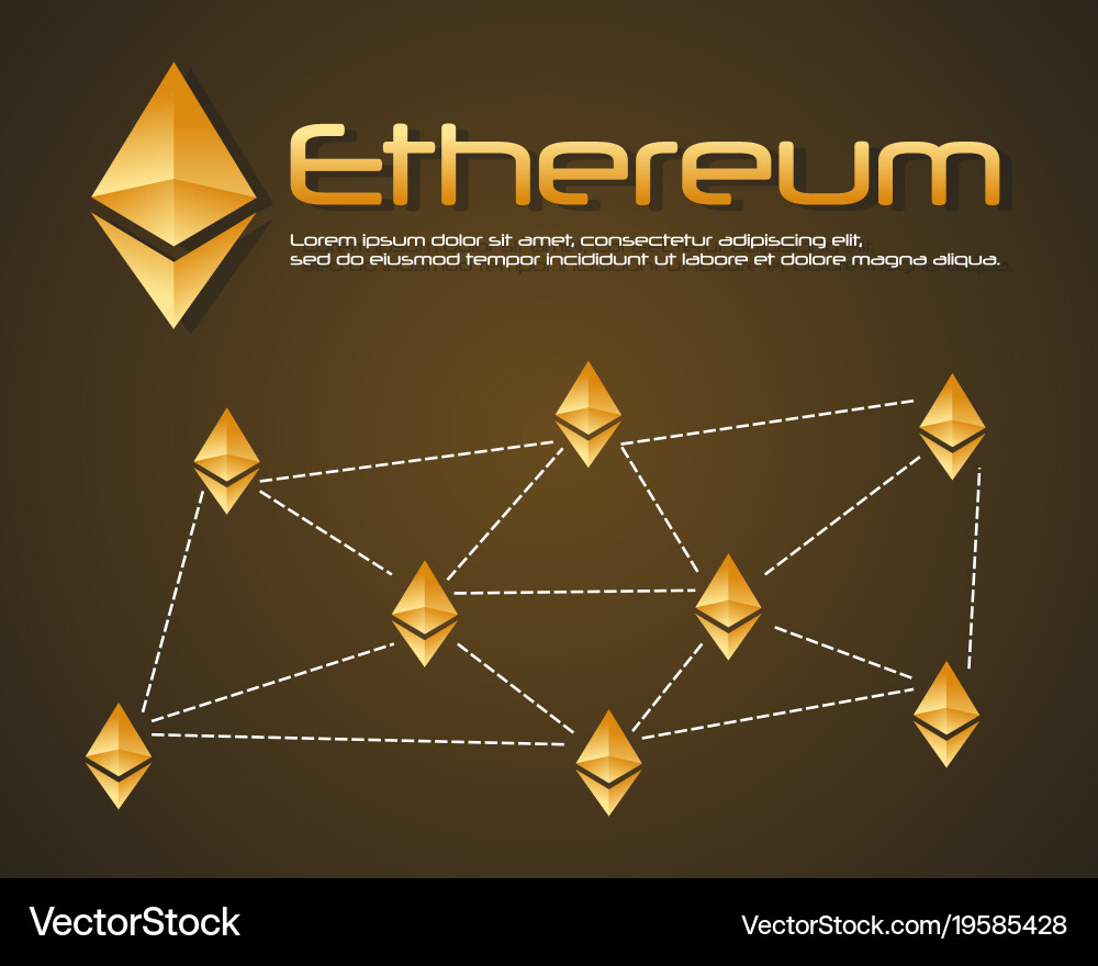 Blockchain ethereum background style collection Vector Image