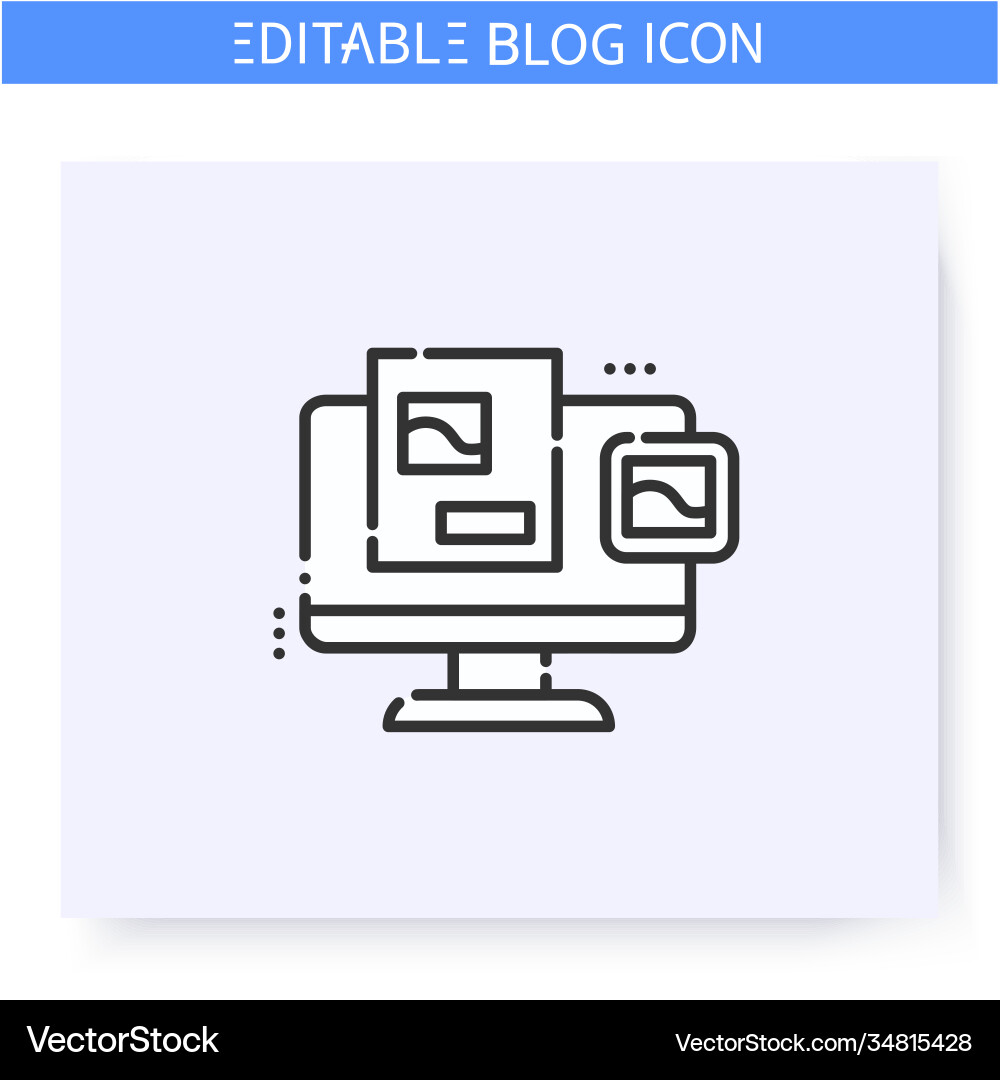 Blog content line icon editable Vector Image