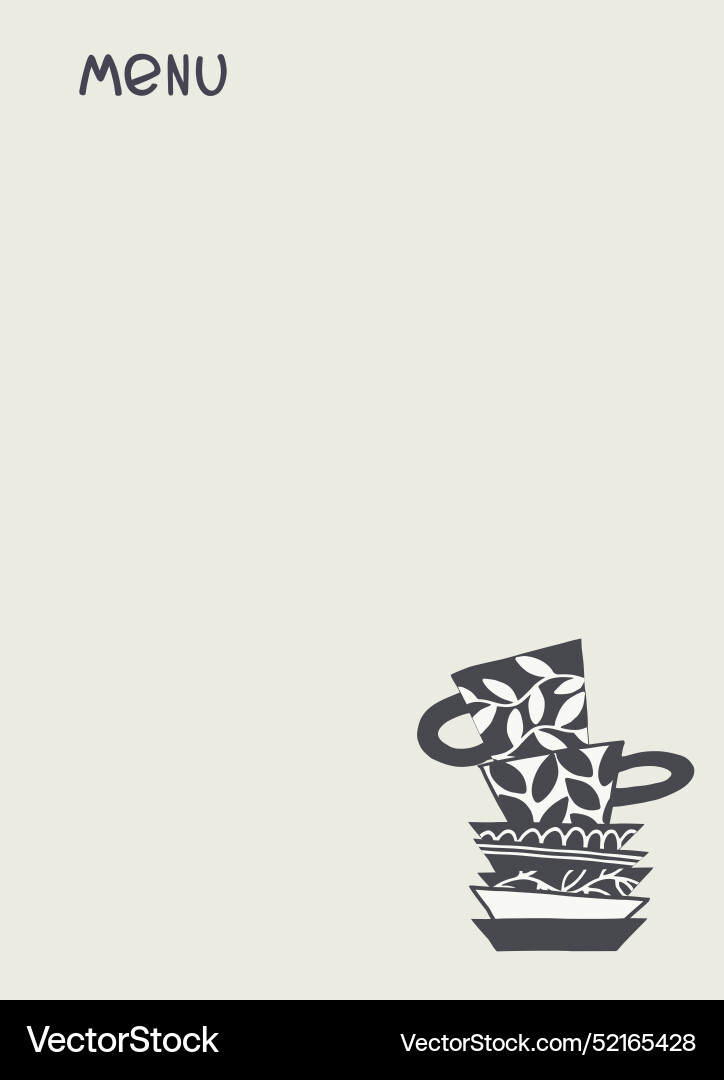 Cafe menu design template with place for your text Cafe menu design template with place for your text Vector Image