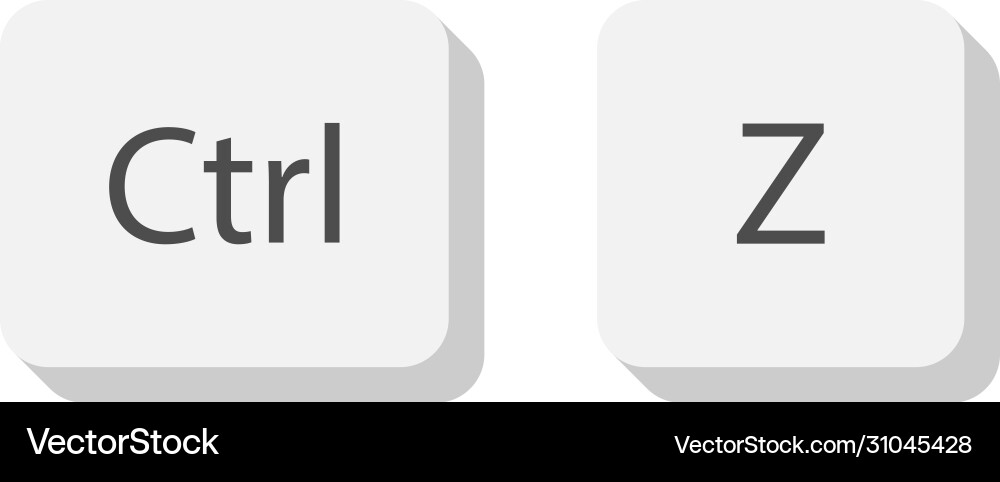 Ctrl Z Keyboard Keys - Undo Button vector image