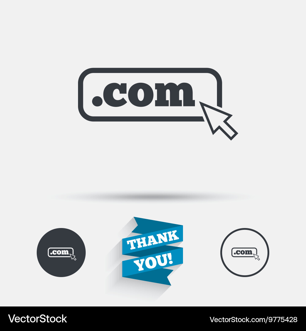 Domain com sign icon top-level internet Vector Image