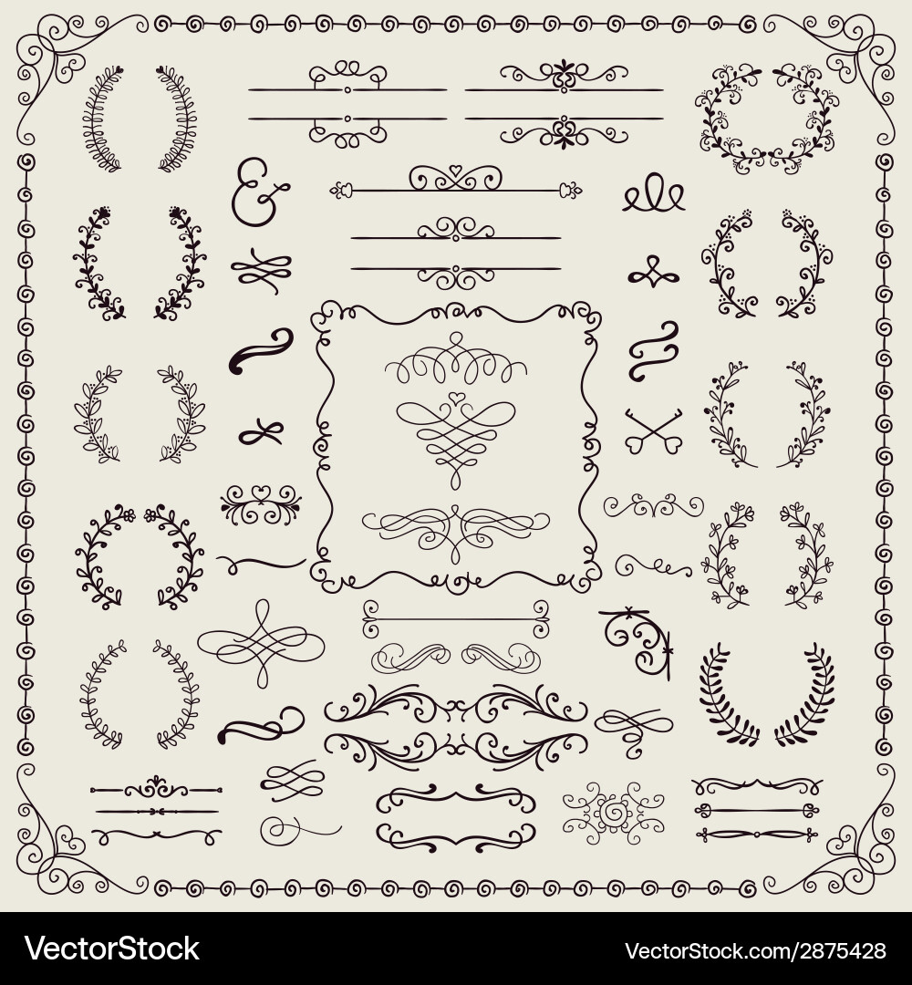 Hand drawn doodle design elements Royalty Free Vector Image