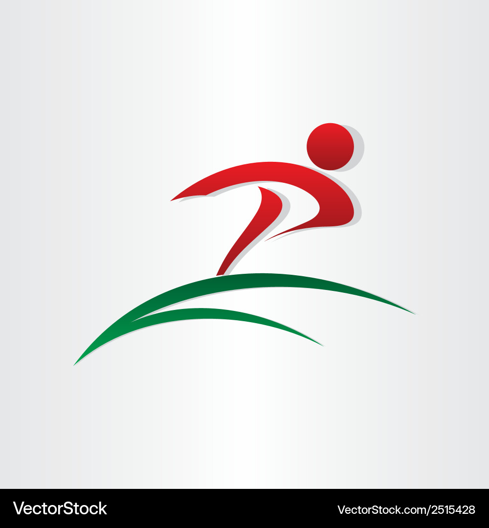 Running P Letter Icon - Success & Achievement Vector Image