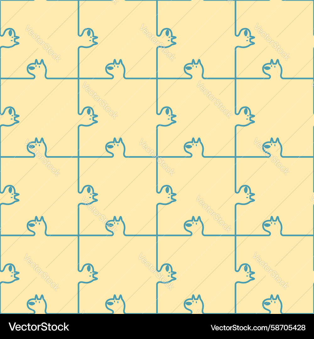 Seamless line dog repeat pattern background Vector Image