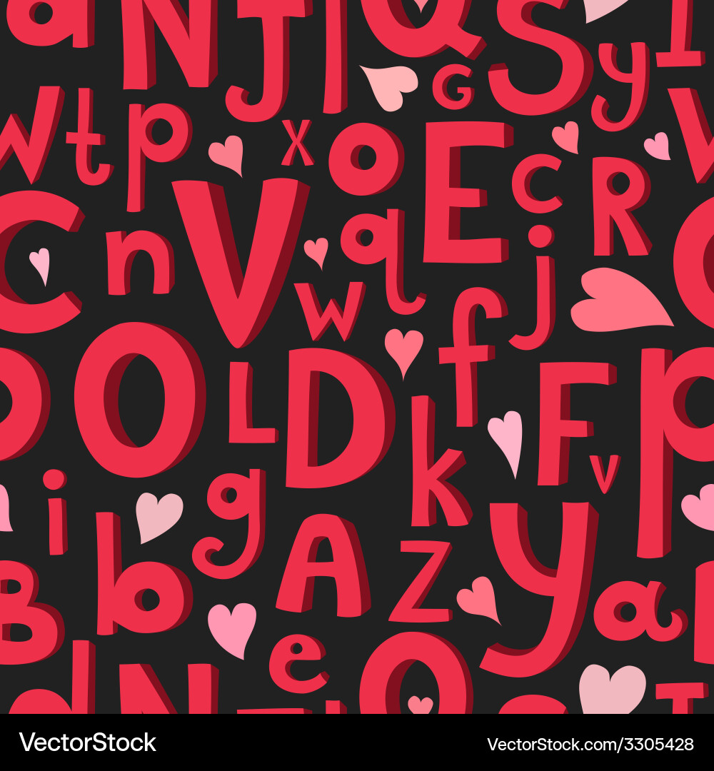 Seamless pattern with latin letters of different Vector Image