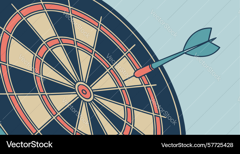 Side view of dartboard with dart geometric design Vector Image