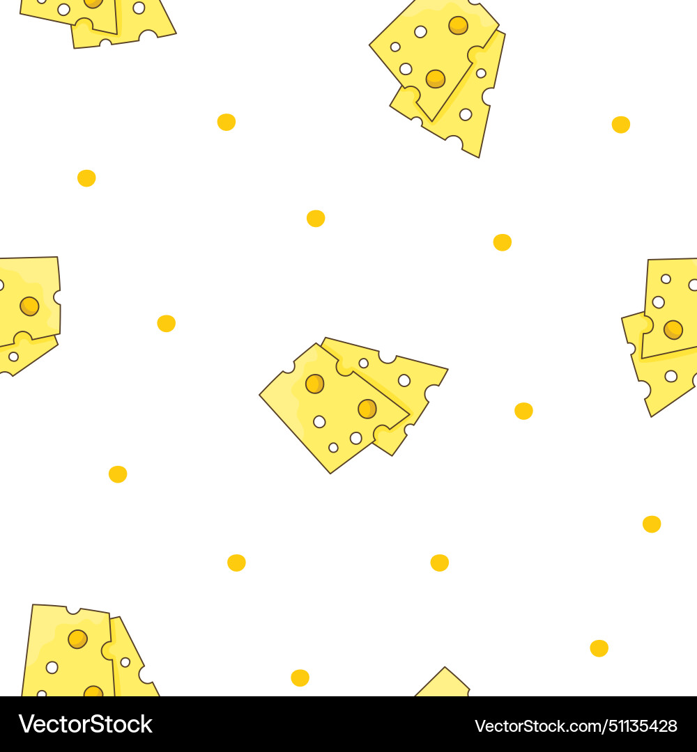 Slices and slicing of cheese seamless pattern Slices and slicing of cheese seamless pattern vector image