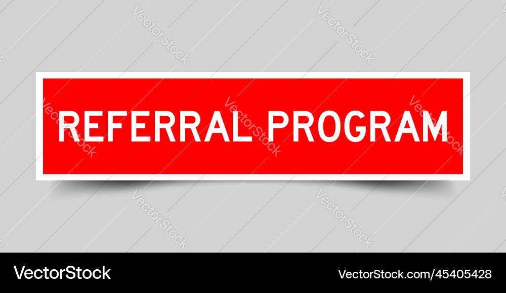 Square label banner with word referral program Vector Image