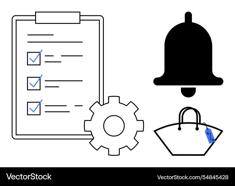 Task management and notification tools Task management and notification tools vector image