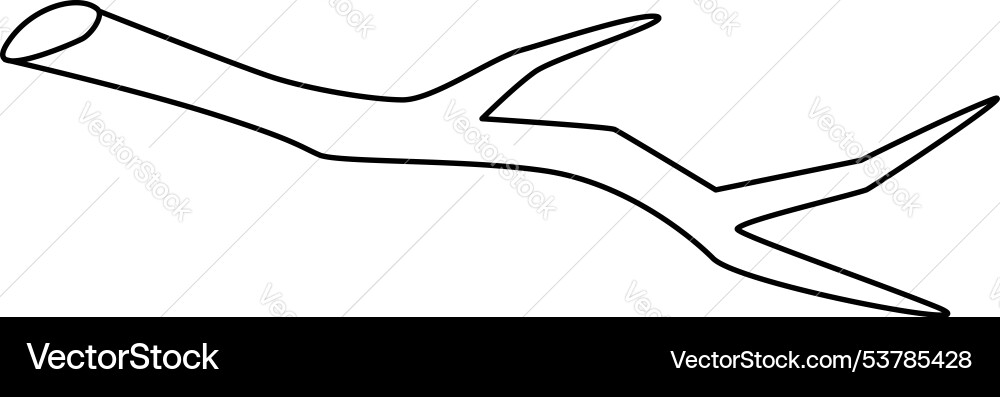 Tree branch without leaves - linear picture vector image