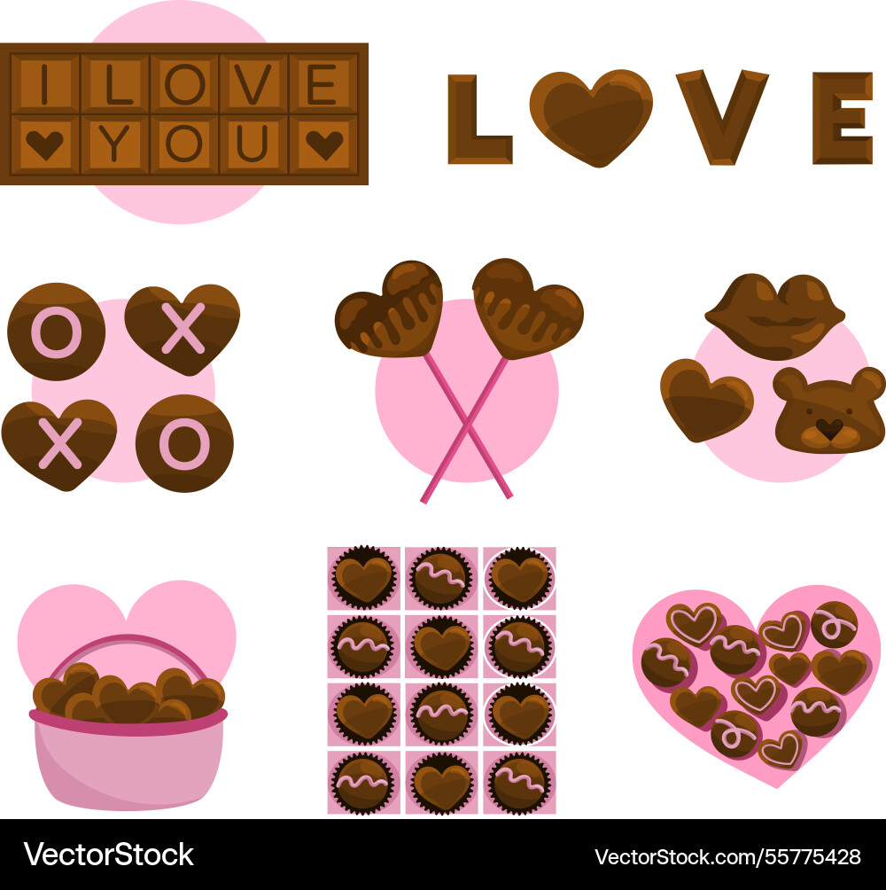 Valentines day elements collection Royalty Free Vector Image
