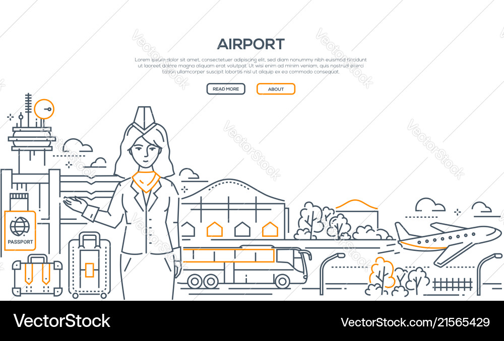 Airport - modern line design style Airport - modern line design style vector image