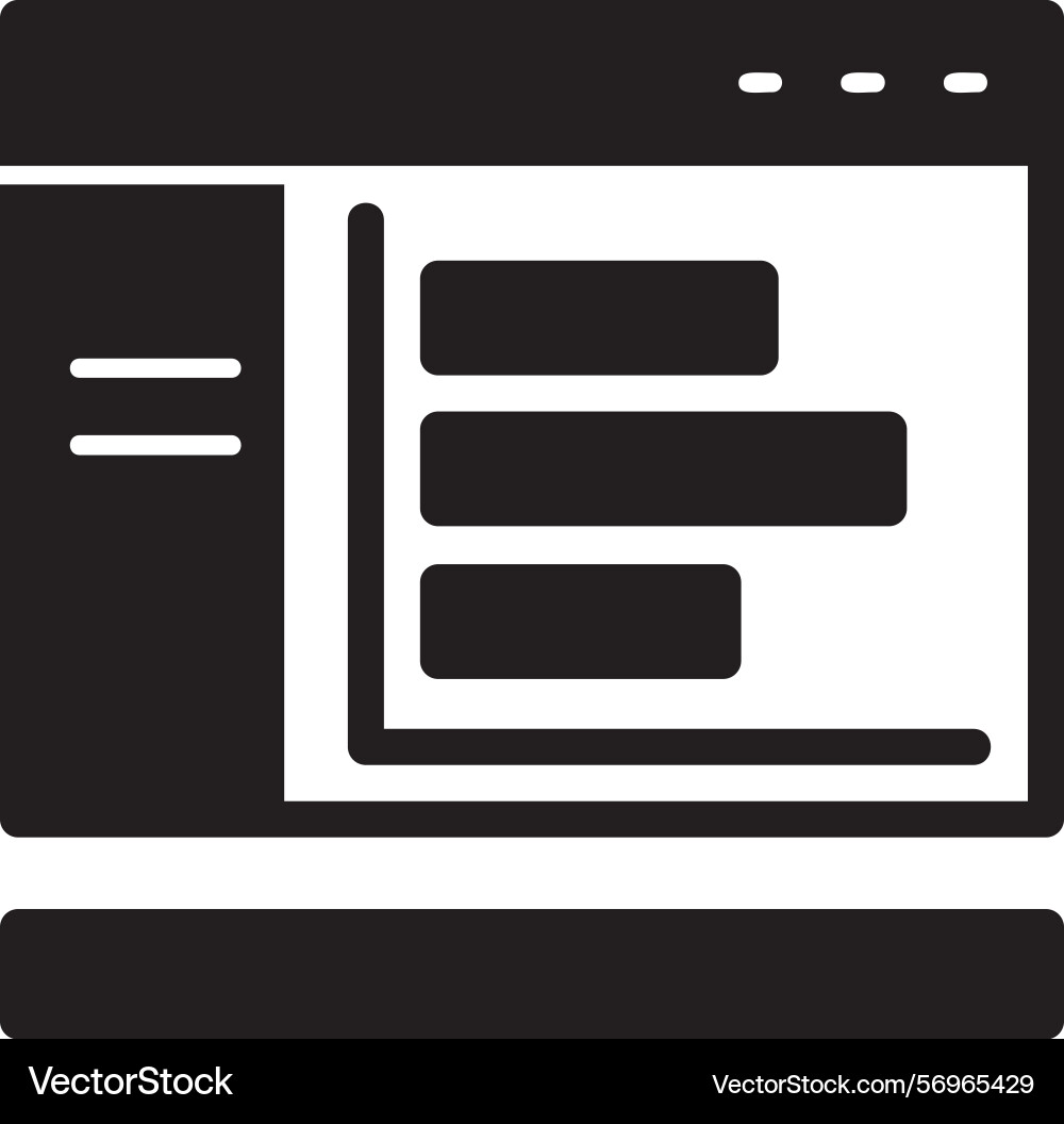Bar chart glyph style icon design Vector Image