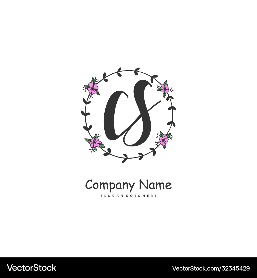 C s cs initial handwriting and signature logo C s cs initial handwriting and signature logo Vector Image