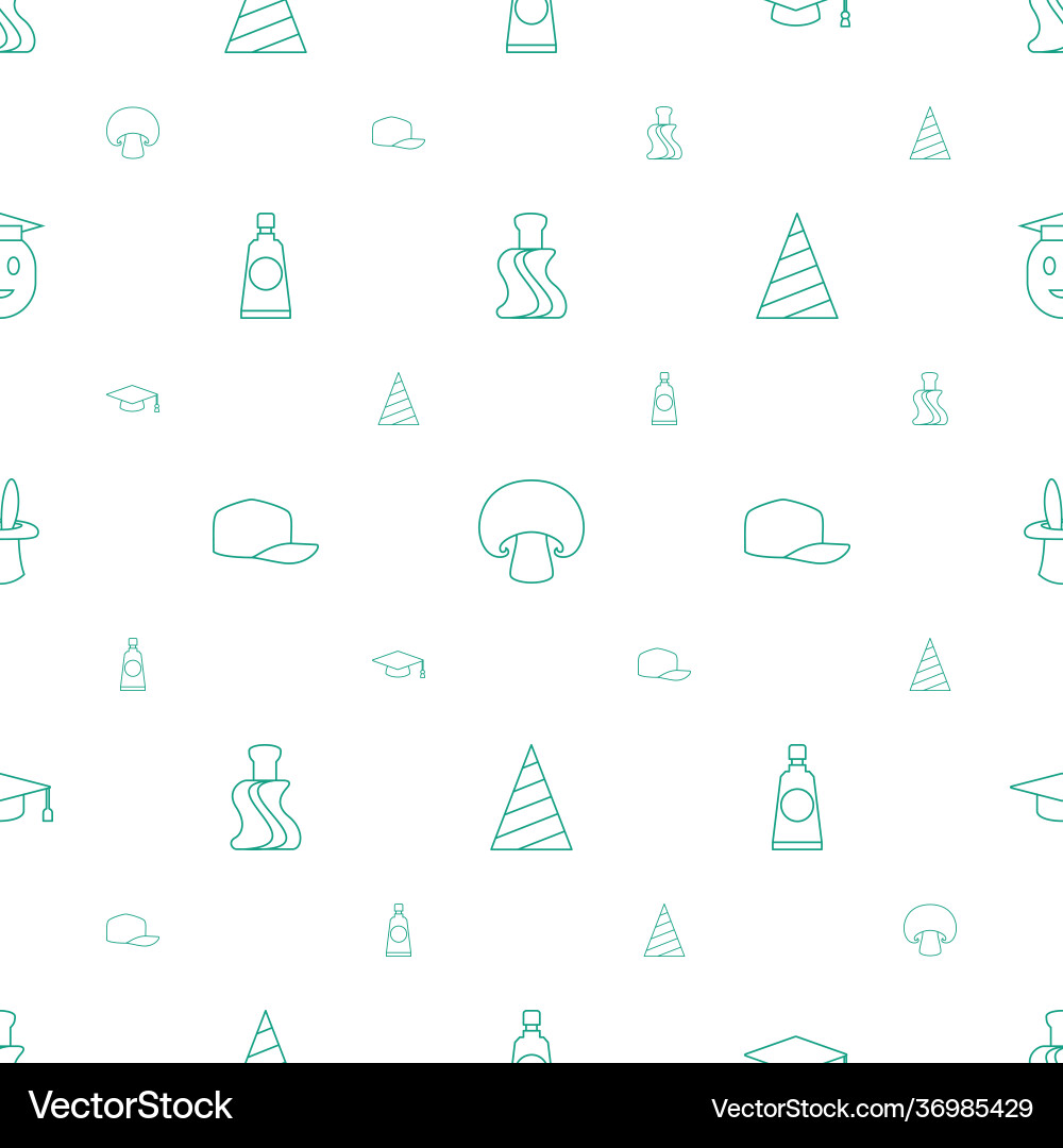 Cap icons pattern seamless white background Vector Image