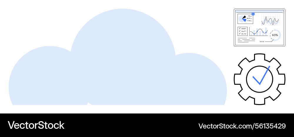 Cloud computing concept with analytics dashboard Cloud computing concept with analytics dashboard vector image