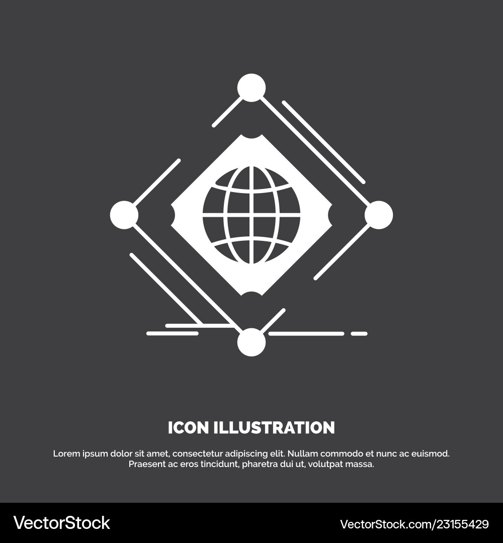 Complex global internet net web icon glyph symbol Vector Image