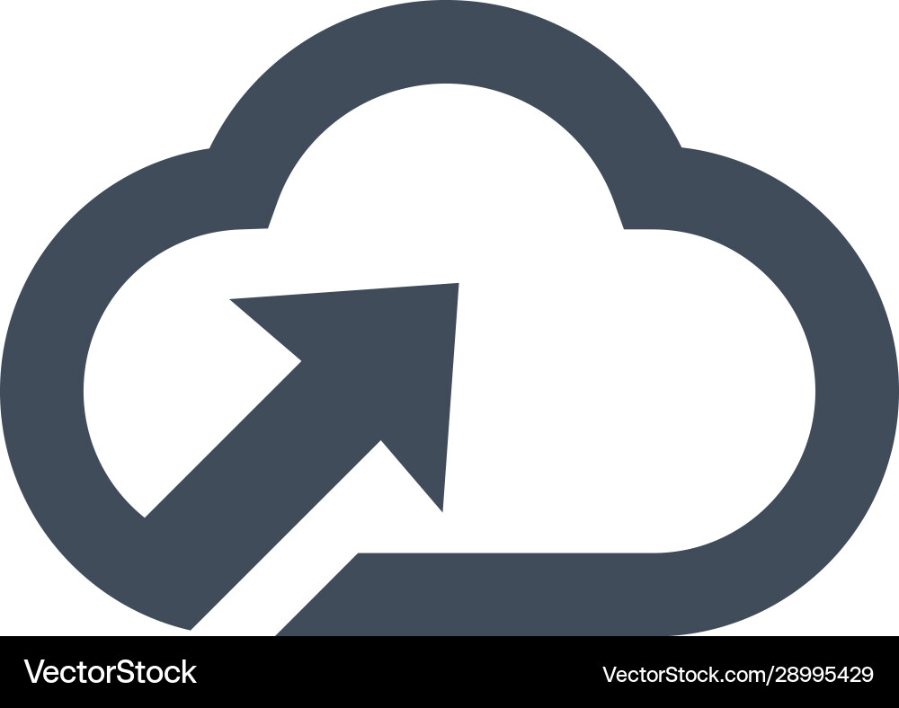 Computer cloud storage upload information icon Vector Image