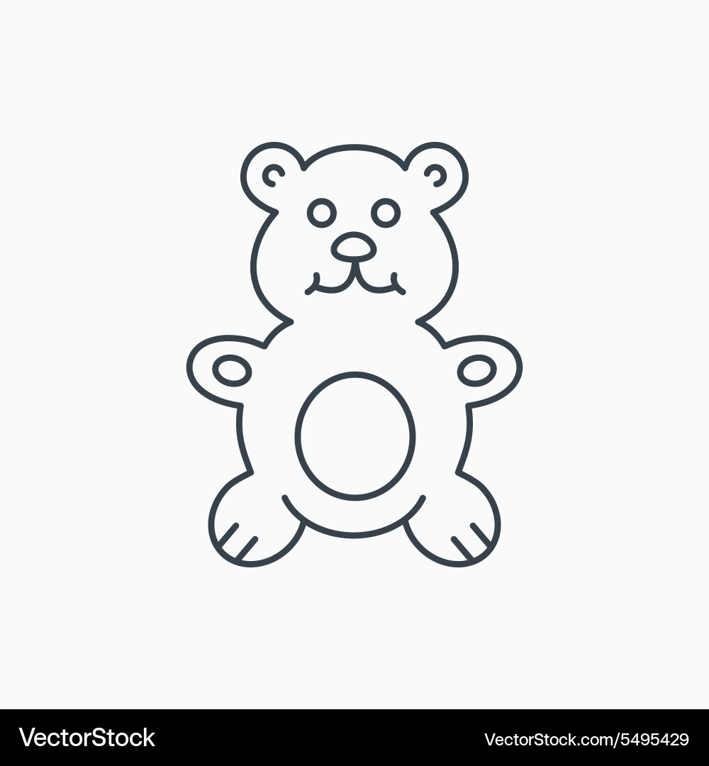 Cute Teddy Bear Icon Vector Image