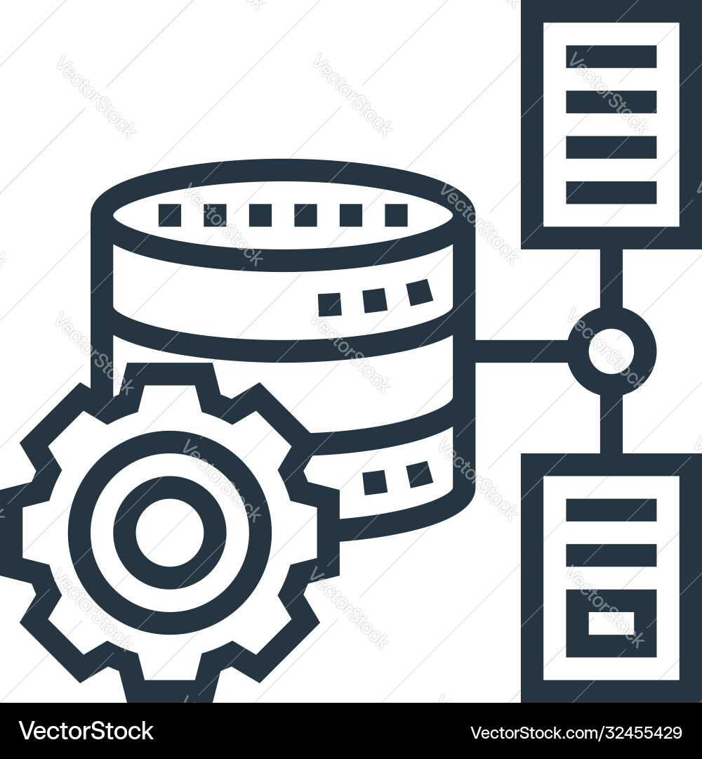 Database storage icon isolated on white Database storage icon isolated on white Vector Image