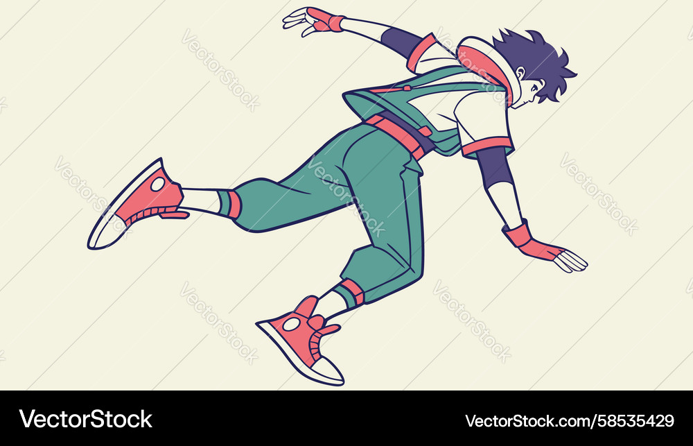 Dynamic Character Jump Vector Image