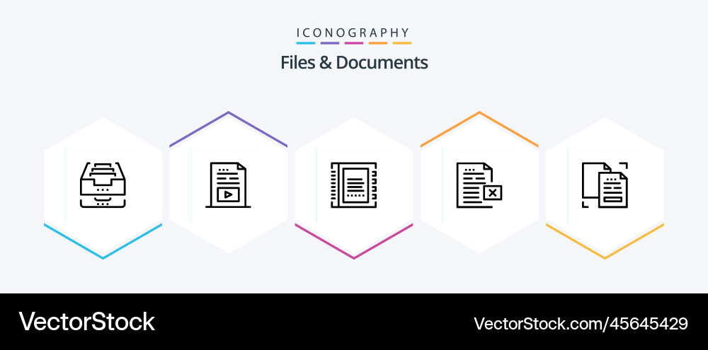 Files and documents 25 line icon pack including Vector Image