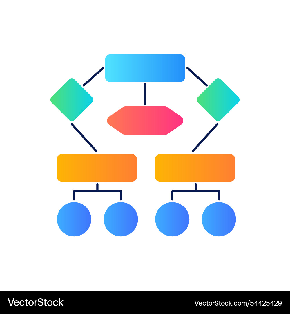 Gradient flowchart for network planning and data vector image