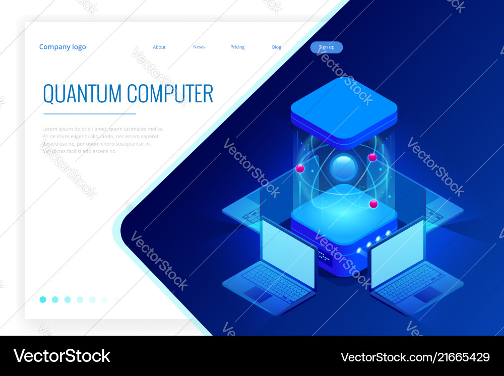 Isometric quantum computing or supercomputing Isometric quantum computing or supercomputing vector image