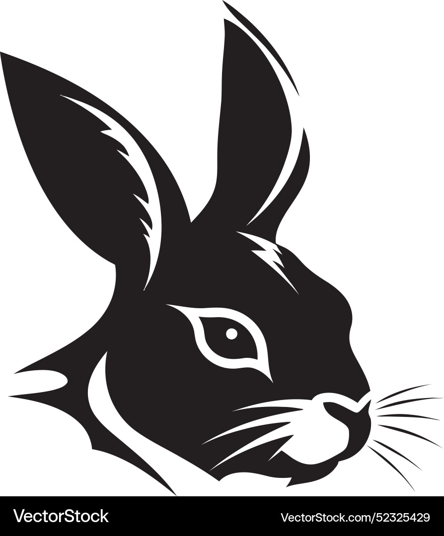 Mysterious monochrome black rabbit elegance Vector Image