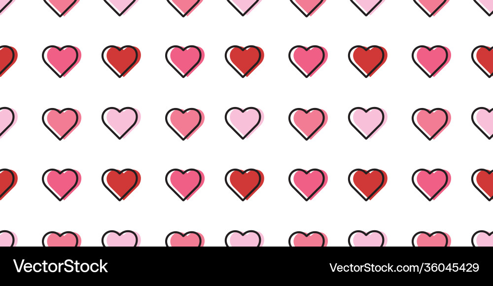 Red hearts seamless repeat pattern background Vector Image