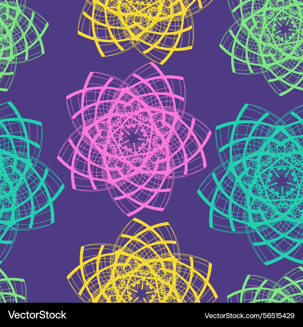 Seamless pattern of line art multicolored stars Seamless pattern of line art multicolored stars vector image