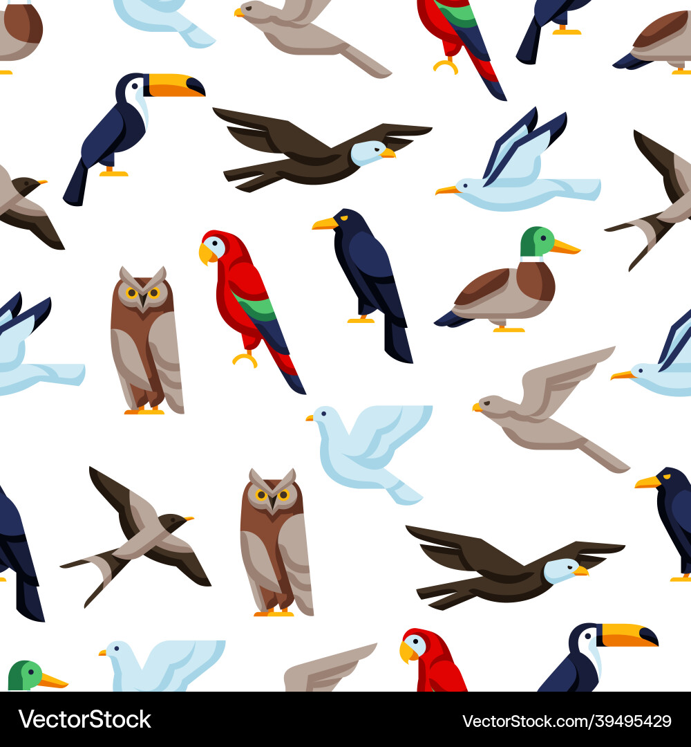 Seamless pattern with stylized birds image Seamless pattern with stylized birds image vector image