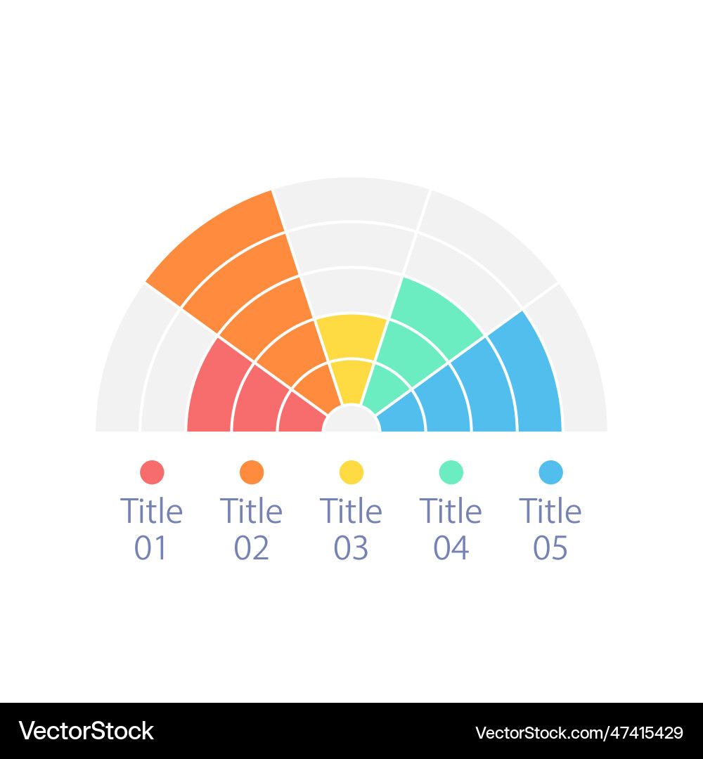 Semi circle infographic chart design template Vector Image