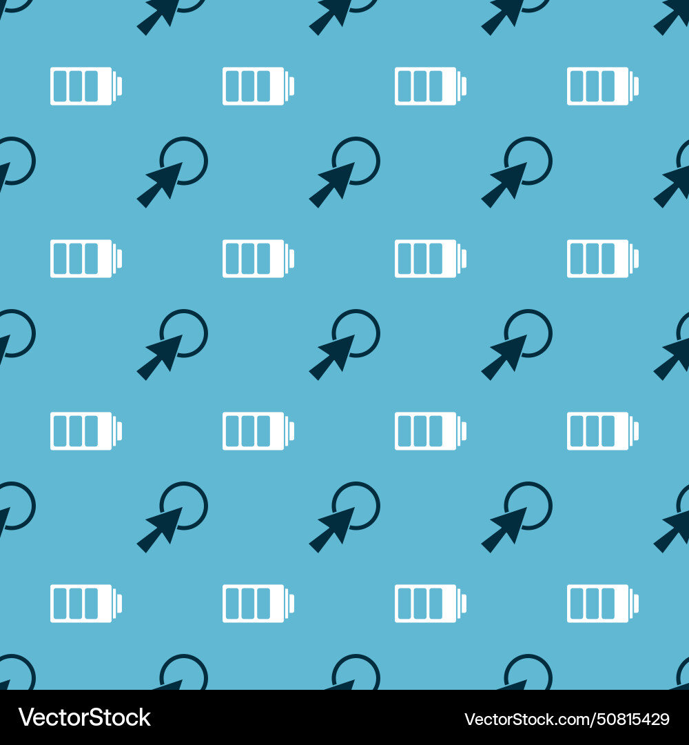 Set arrow cursor and battery charge level Set arrow cursor and battery charge level vector image