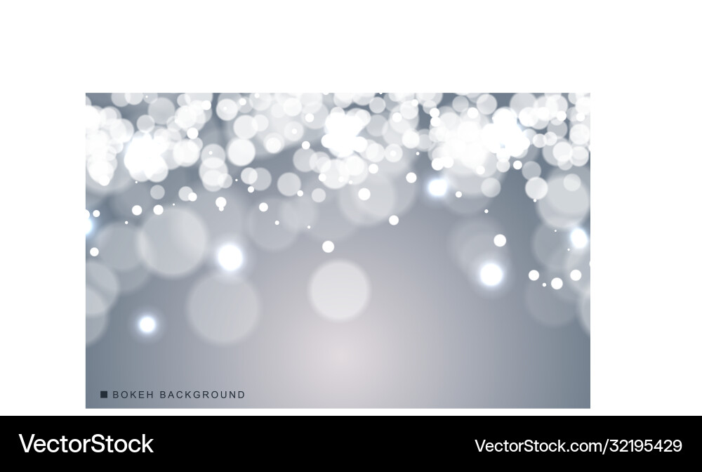 Silver abstract bokeh background sparkling lights Vector Image