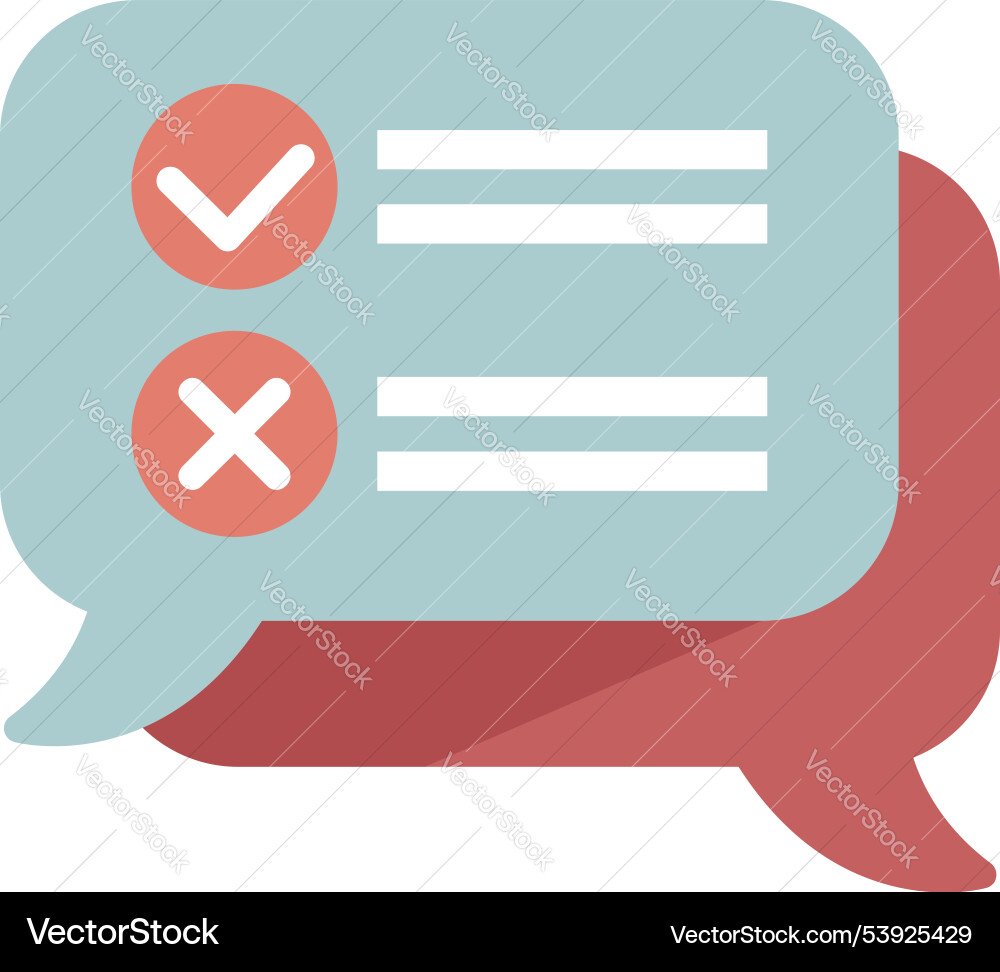 Speech bubble showing check marks for right Speech bubble showing check marks for right vector image