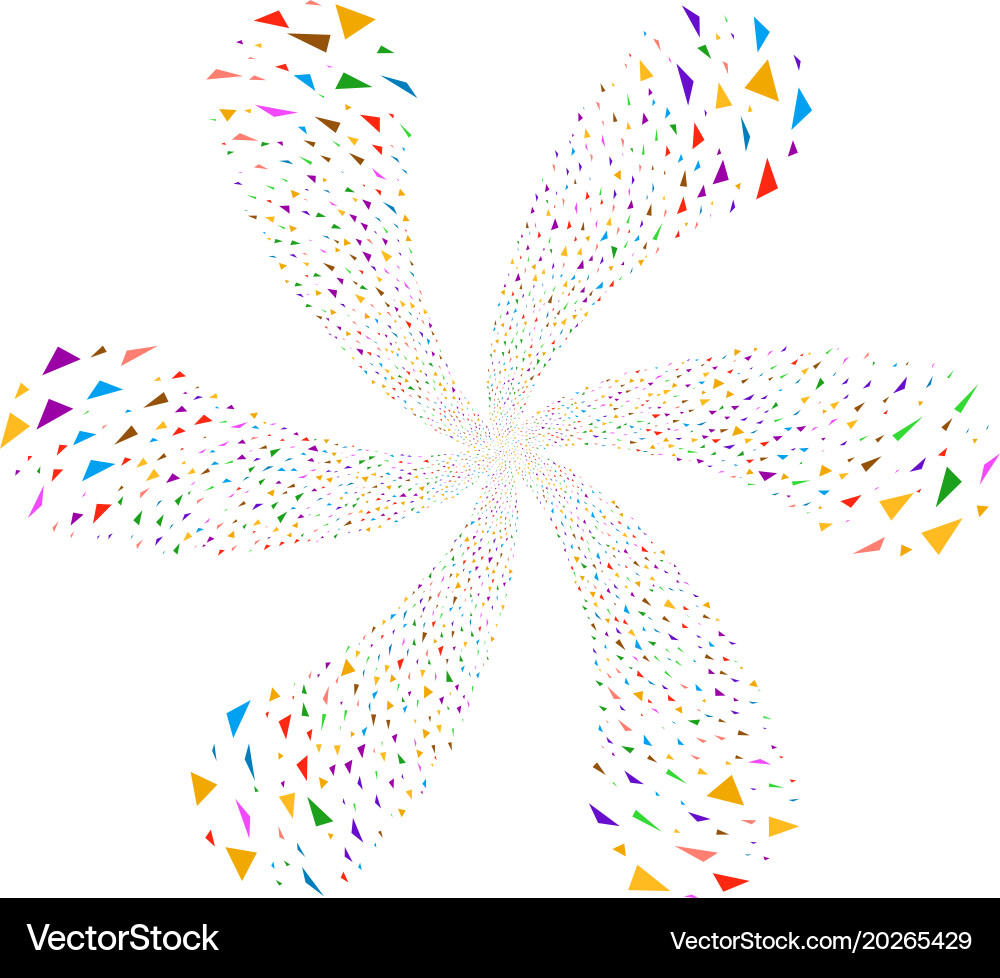 Triangular fragments swirl twist Vector Image