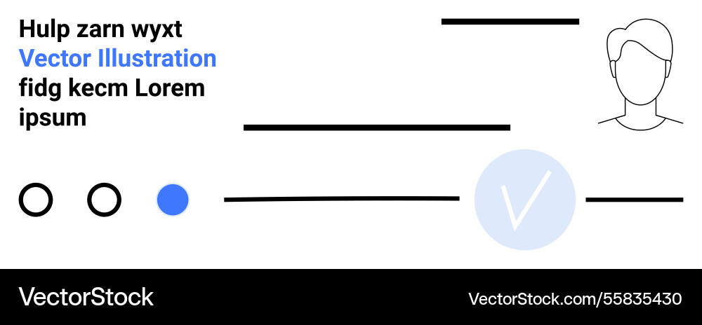 Abstract profile image with checkmark and text Abstract profile image with checkmark and text vector image