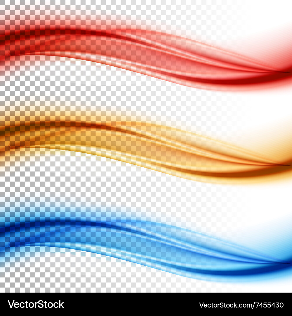 Abstract smooth color wave set vector image