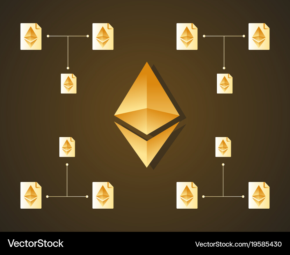 Blockchain ethereum background style collection Vector Image