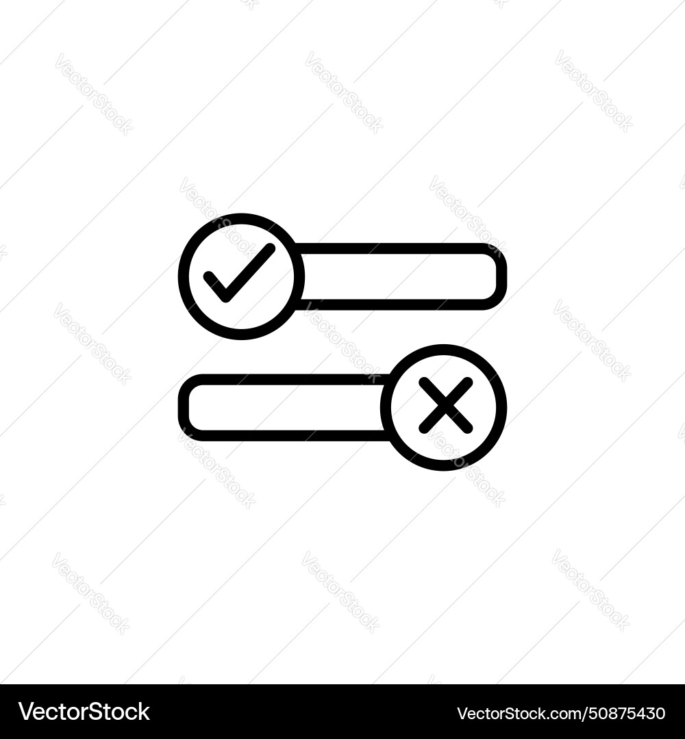 Boolean icon set true and false symbol right Boolean icon set true and false symbol right vector image