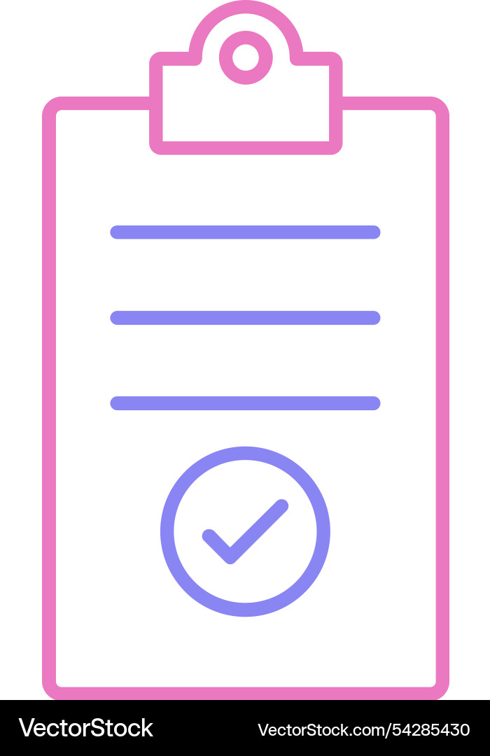 Clipboard line two colour icon Vector Image