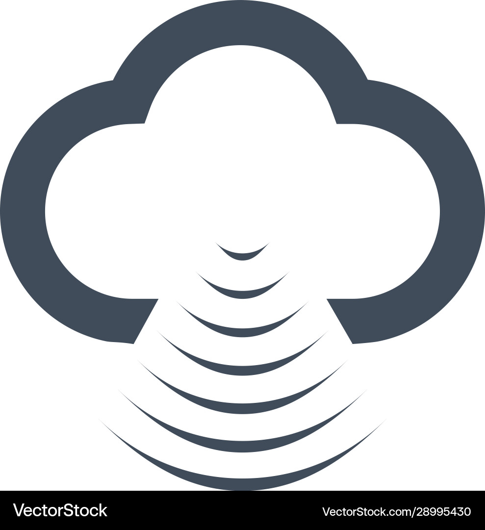 Cloud data sharing with wlanwifi icon isolated Cloud data sharing with wlanwifi icon isolated Vector Image
