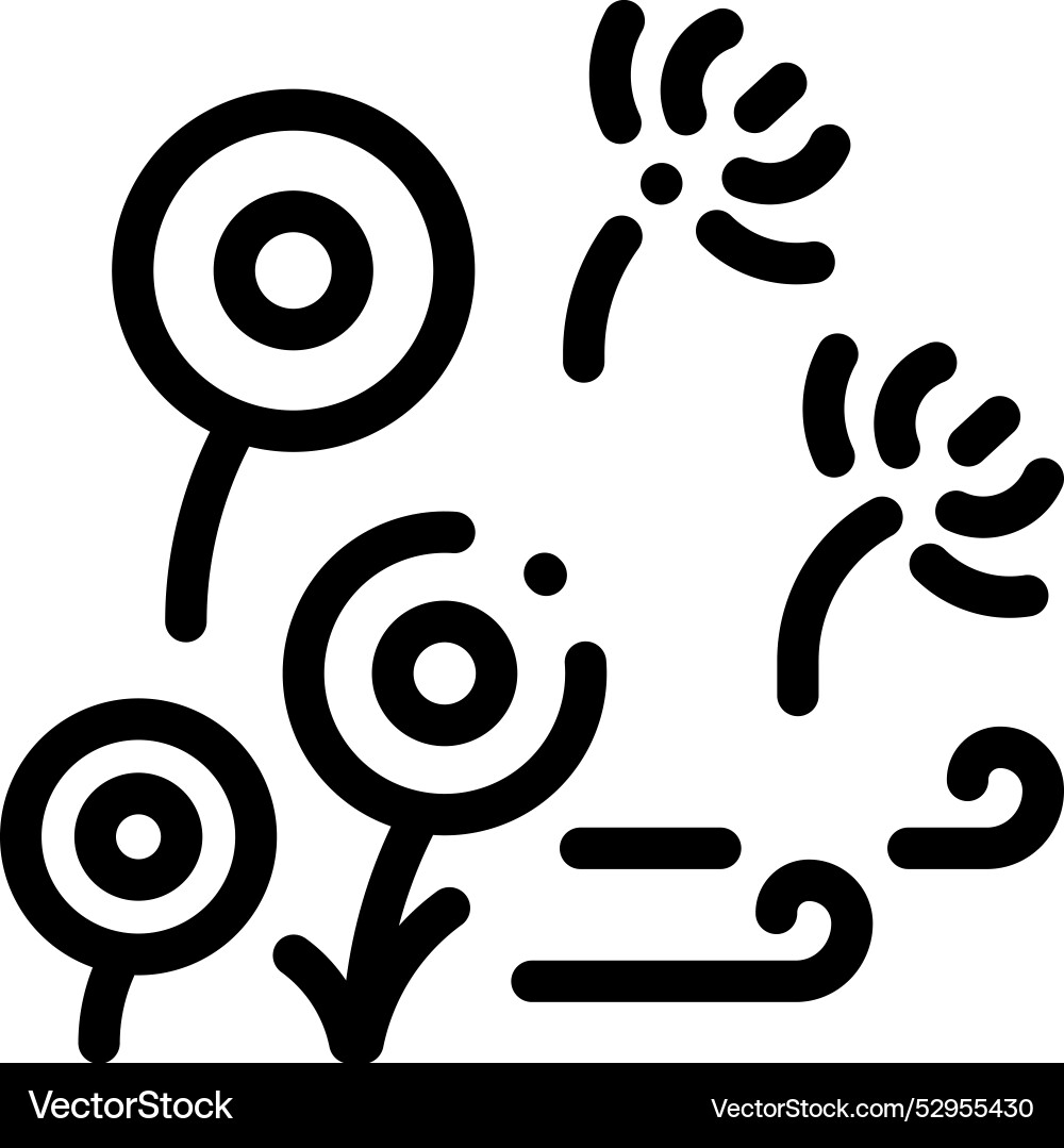 Dandelion icon thin linear style design isolated Vector Image