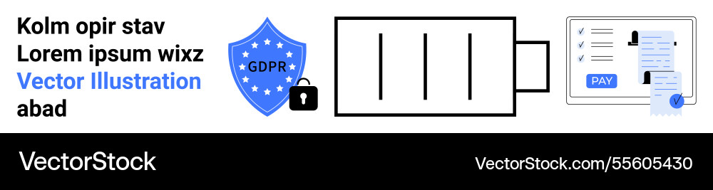 Digital payment security with gdpr shield Digital payment security with gdpr shield vector image
