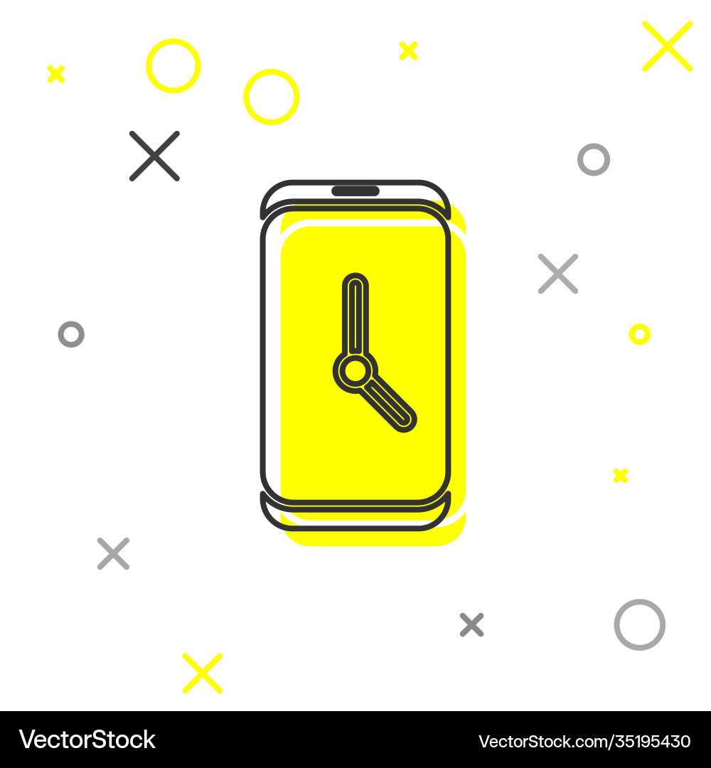 Grey line alarm clock app smartphone interface Vector Image