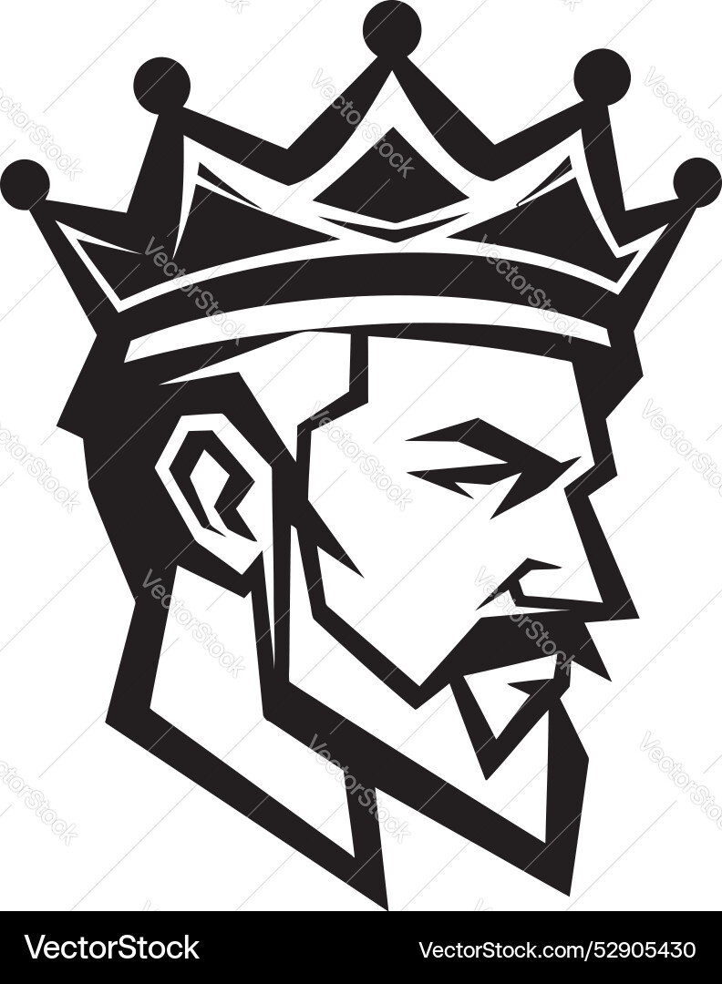 Imposing aura monochrome depiction of kingly Imposing aura monochrome depiction of kingly vector image